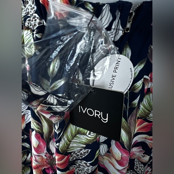 Ebby and I navy tropical Dress Blue size 6 NWT - Picture 8 of 15